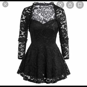 Large Rosegal Black Lace top